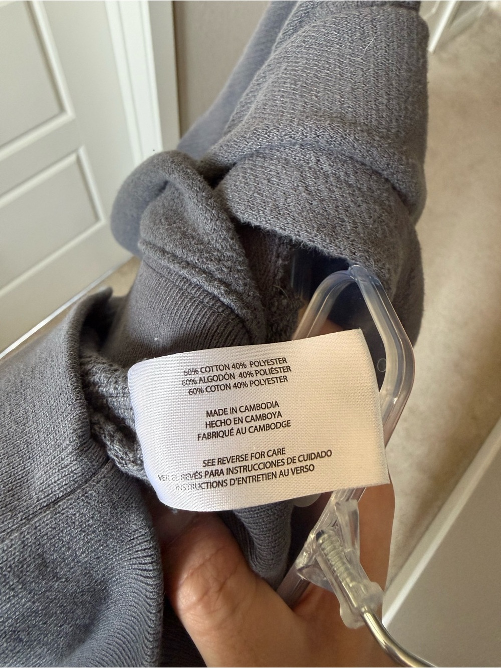 Gap Men's Gray Textured Hoodie Pullover Sweatshirt - Picture 11 of 12